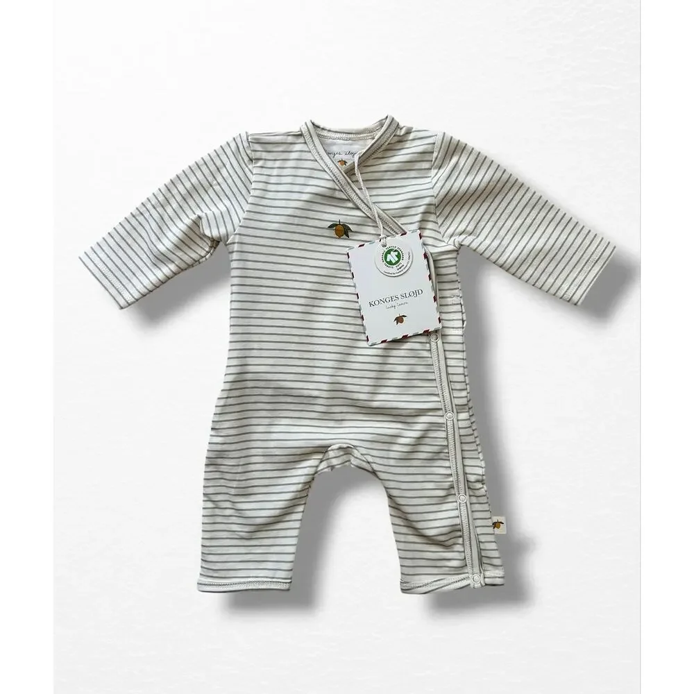 NWT Konges Sløjd Preemie Organic Coverall in Tea Stripe